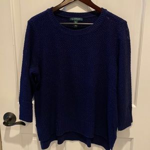 Ralph Lauren 3/4 sleeve navy blue sweater